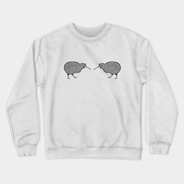 Kiwi Birds in Love - cute kiwi design - light colors Crewneck Sweatshirt by Green Paladin